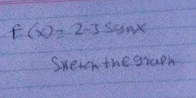 f(x)=2-3sgnx
Sxeich thegraph