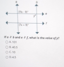 A 101
B. 40.5
C. 10
D. 4.5