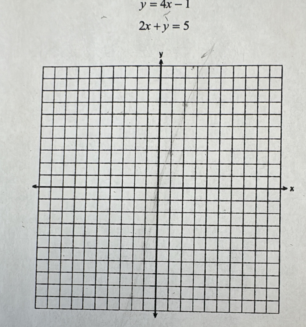 y=4x-1
2x+y=5
x