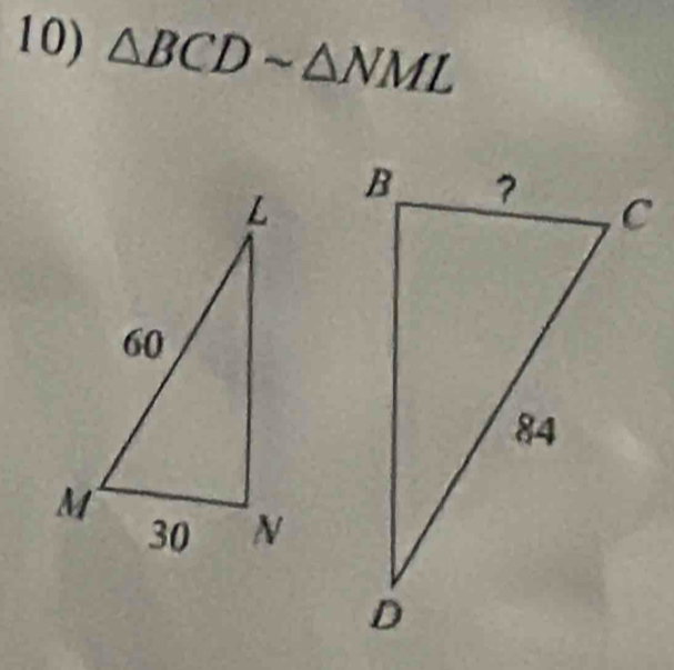 △ BCDsim △ NML