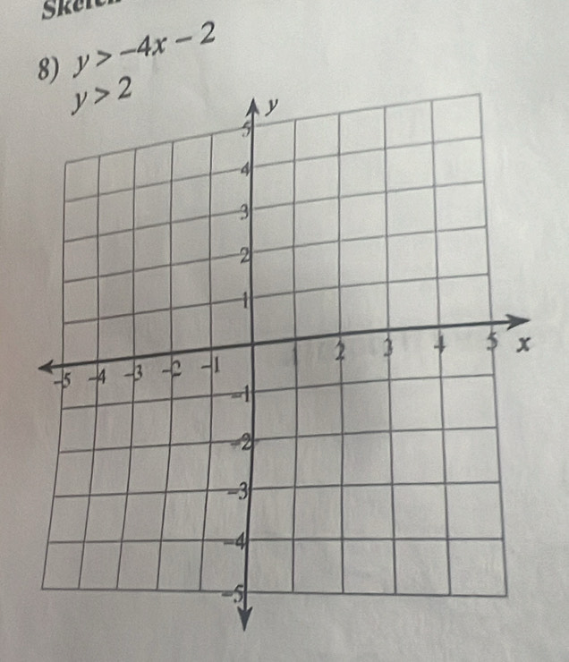 Sken
8) y>-4x-2