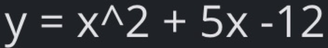 y=x^(wedge)2+5x-12