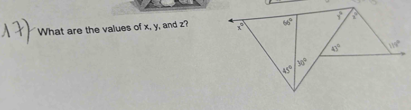 What are the values of x, y, and z?