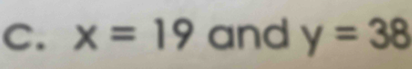 x=19 and y=38