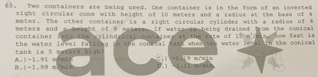 Solved: Two containers are being used. One container is in the form of ...