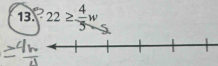 22≥  4/5 w