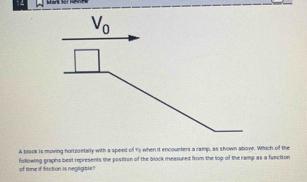 Solved: for Review A block is moving horizontally with a speed of t ...