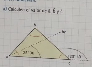 Calculen el valor de â, 6 γ ê.