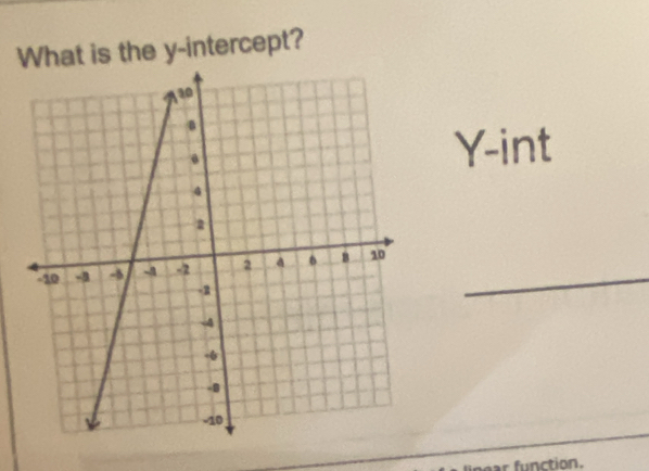 What is the y-intercept?
Y -int 
nction.