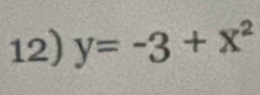 y=-3+x^2