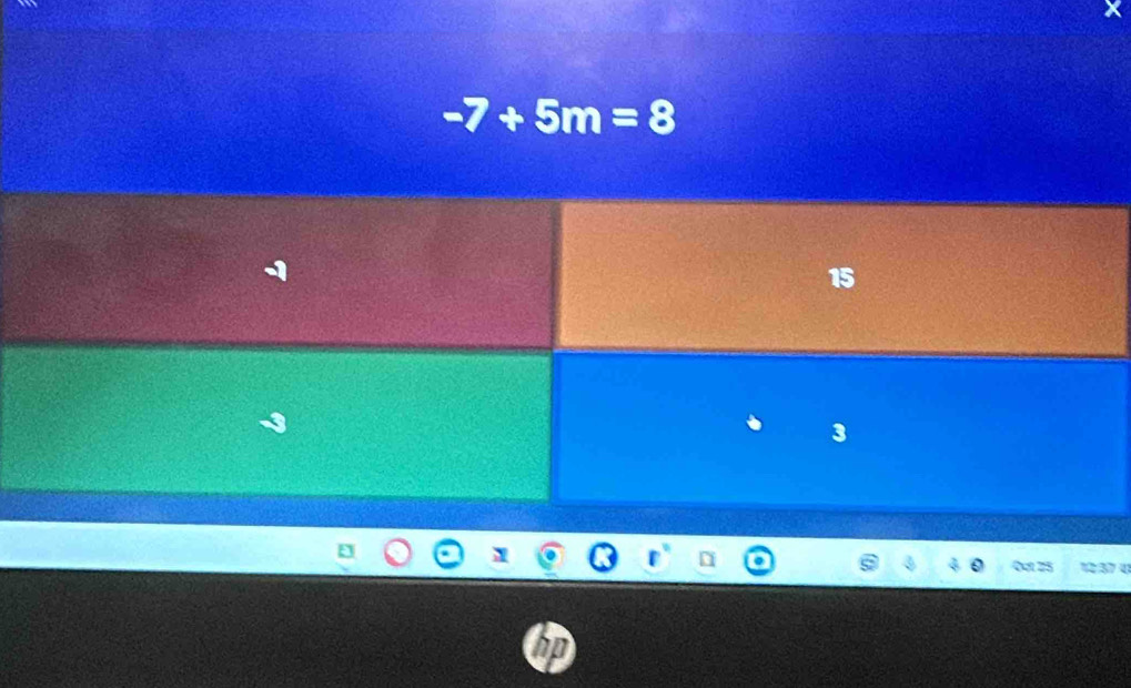 -7+5m=8