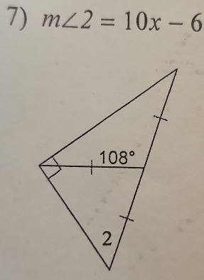 m∠ 2=10x-6