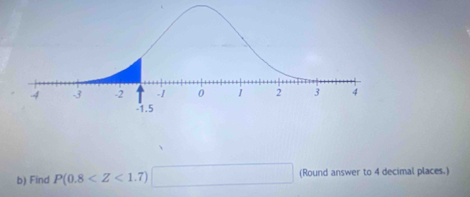 Find P(0.8 □ (Round answer to 4 decimal places.)