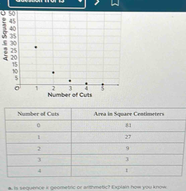 is sequence k geometric or arithmetic? Explain how you know.