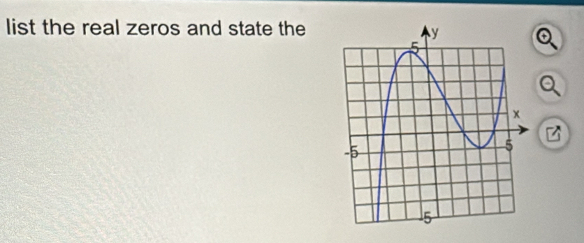 list the real zeros and state the
z