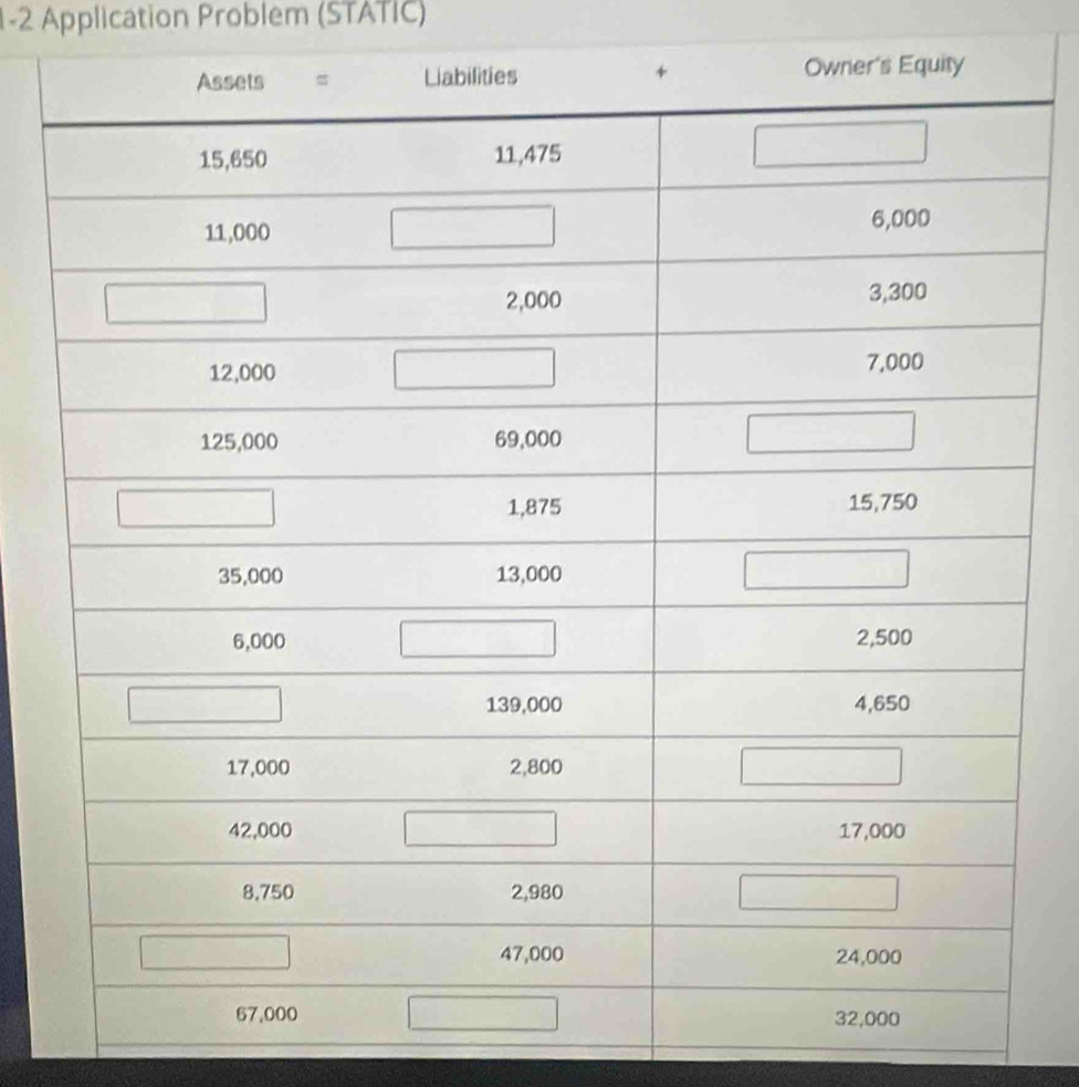 1-2 Application Problem (STATIC)