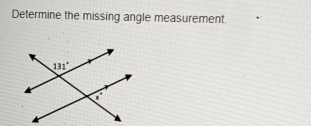 Determine the missing angle measurement.