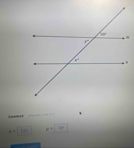 Answer   sonta out of 9
x= 121 y=