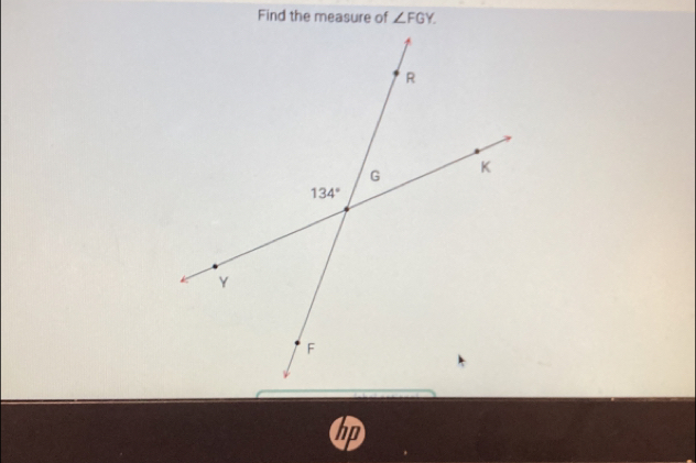 Find the measure of ∠ FGY.