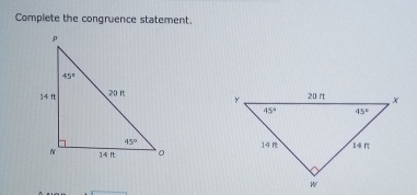 Complete the congruence statement.