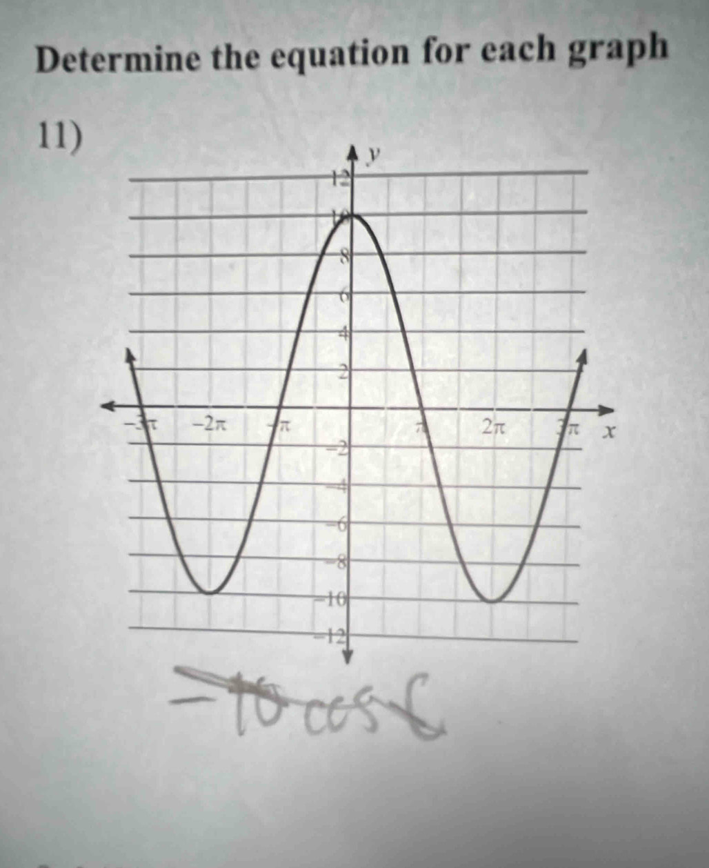 Determine the equation for each graph 
11)