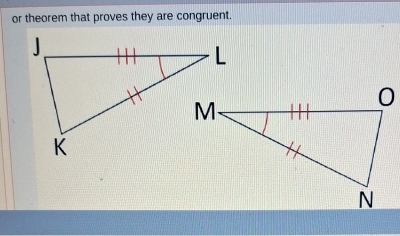 or theorem that proves they are congruent.