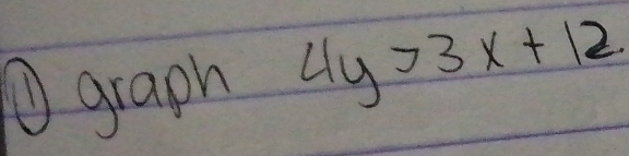 ① graph 4y>3x+12