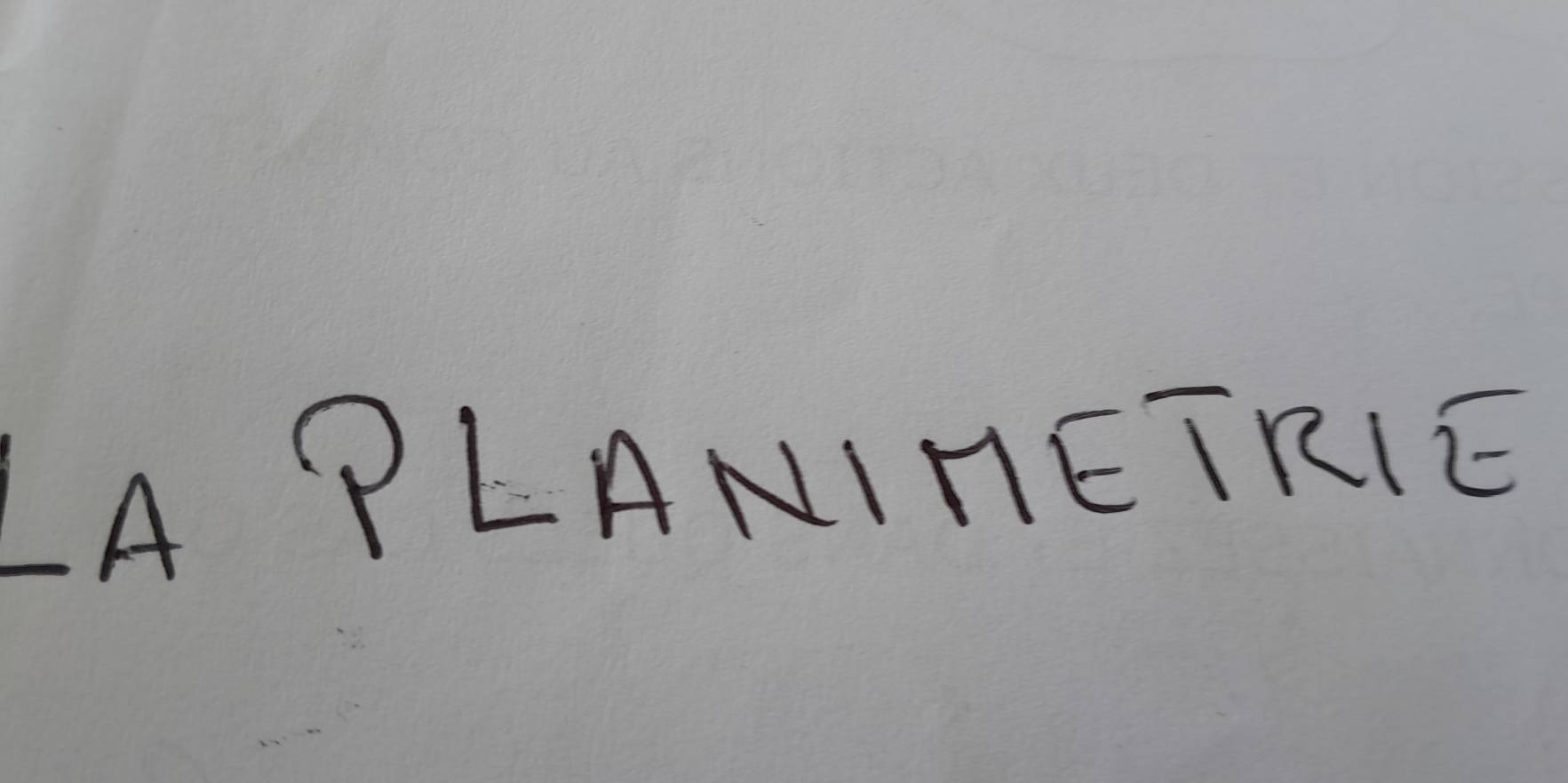 LA PLANIHETRIE