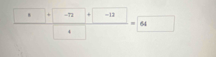 frac 8+-72+□ -124=64