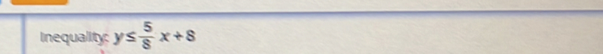 Inequality: y≤  5/8 x+8