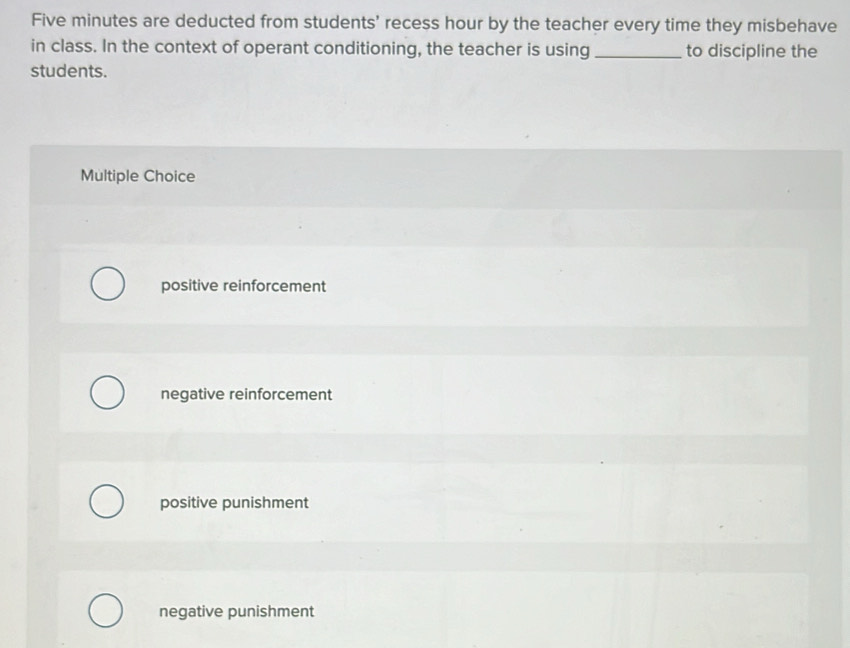 Solved: Five minutes are deducted from students' recess hour by the ...