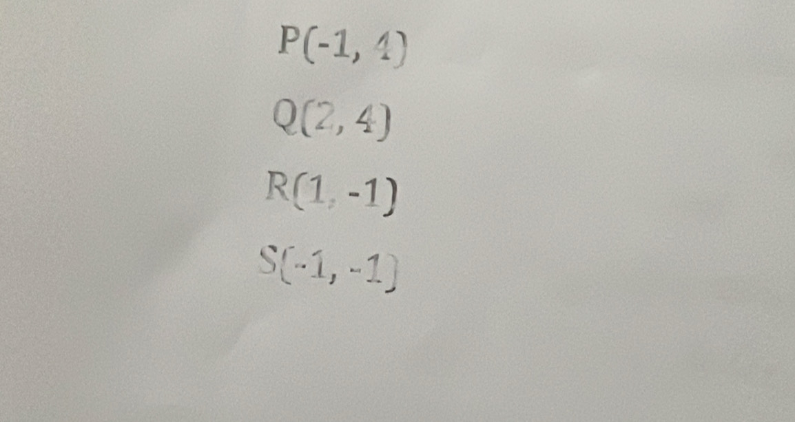 P(-1,4)
Q(2,4)
R(1,-1)
S(-1,-1)