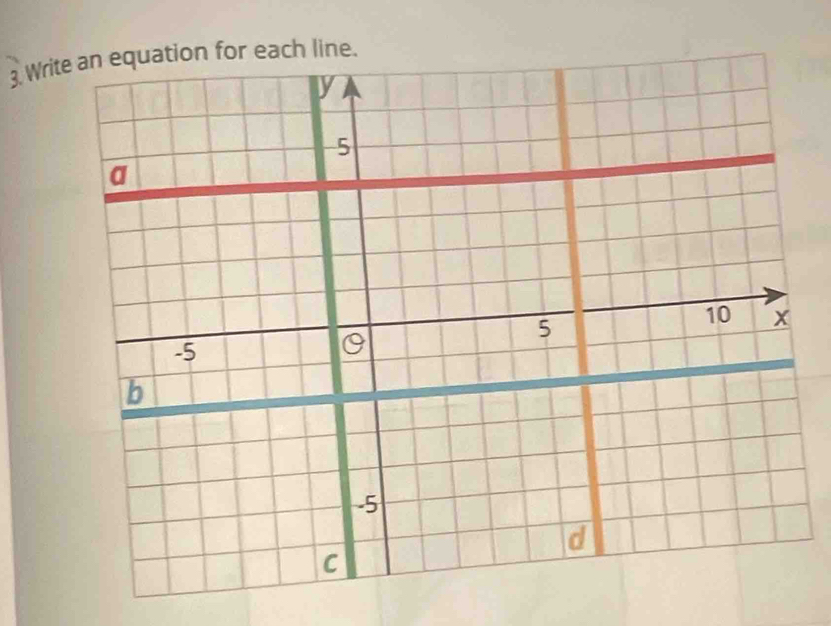 Wri for each line.