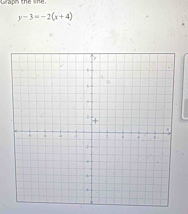 Graph the line.
y-3=-2(x+4)