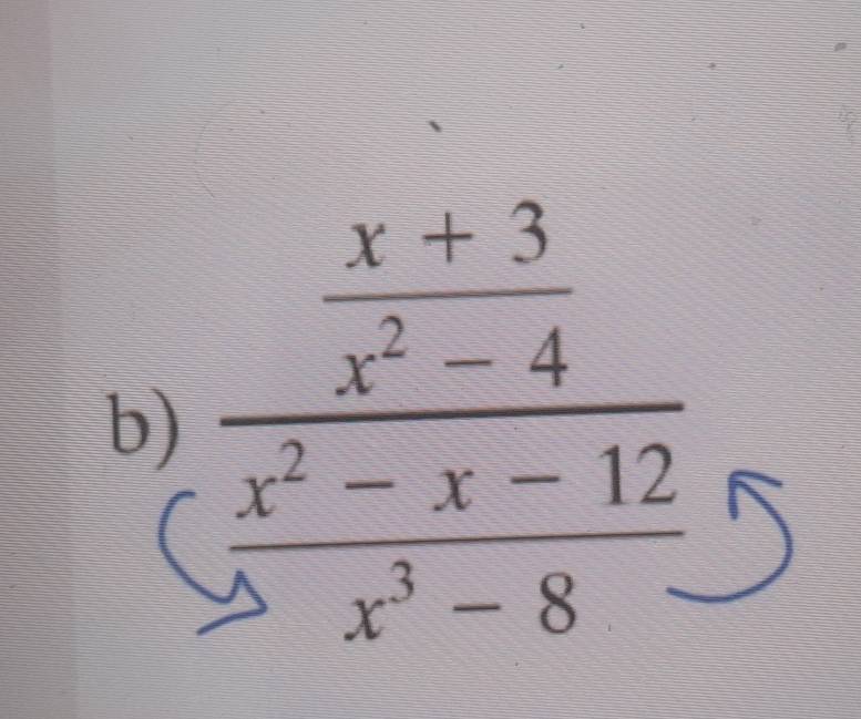 frac  (x+3)/x^2-4  (x^2-x-12)/x^3-8 -