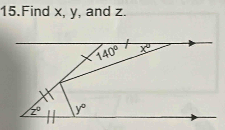 Find x, y, and z.