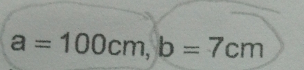 a=100cm, b=7cm