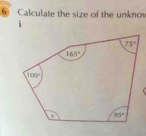 ⑥ Calculate the size of the unknov