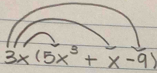 3x(5x^3+x-9)