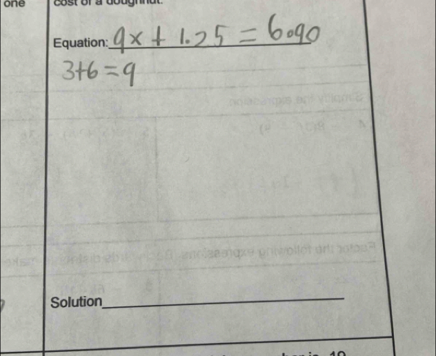 one Cost or à du 
Equation:_ 
Solution 
_