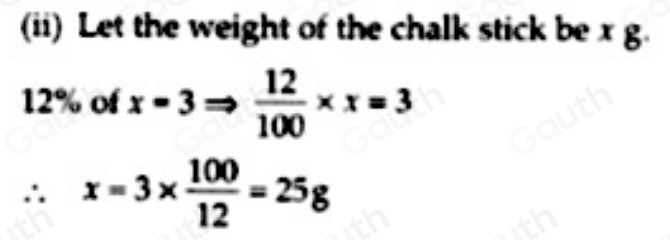 Solved: (ii) If in a stick of chalk, carbon is 3g, what is the weight ...