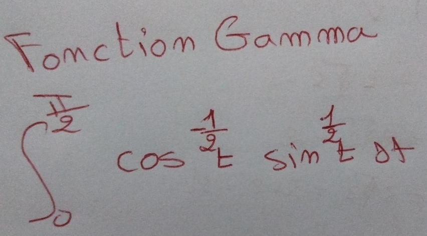 Fomctiom Gamma
∈t _0^((frac π)2)cos^(frac 1)2tsin^(frac 1)2t8t