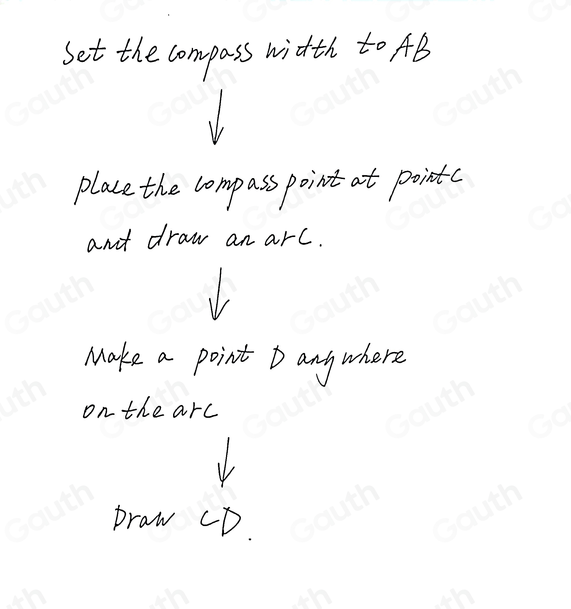 Solved: Given a horizontal line segment AB and a point C, place the ...