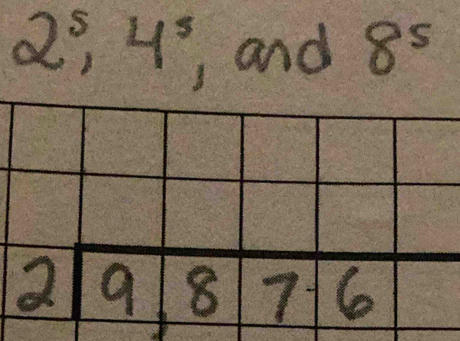 2^5, 4^5
,and 8^5