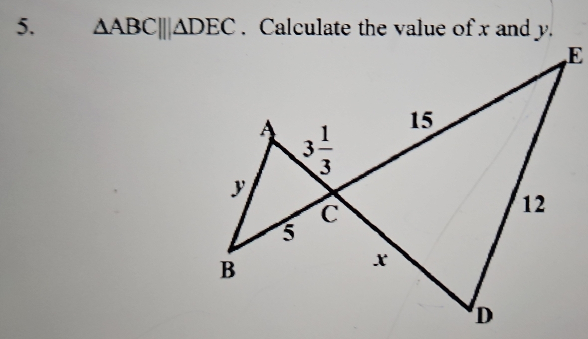 △ ABC|||△ DEC