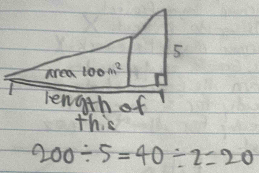 this
200/ 5=40/ 2=20