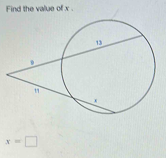 Find the value of x.
x=□