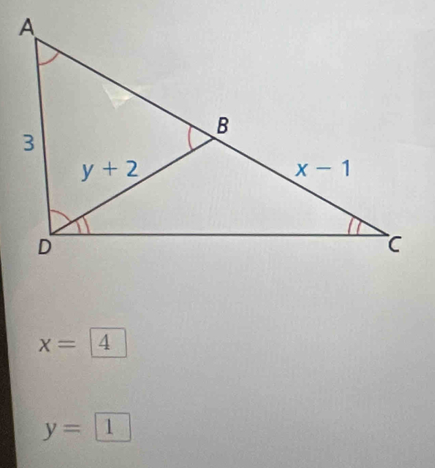 x=4
y= 1