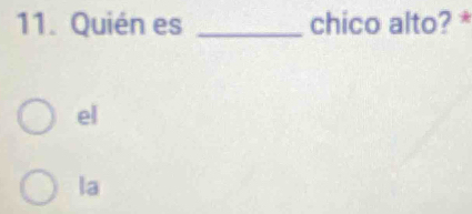 Quién es _chico alto? *
el
la