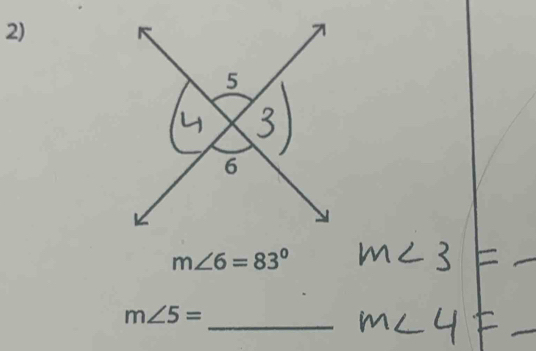 m∠ 6=83°
_
m∠ 5=